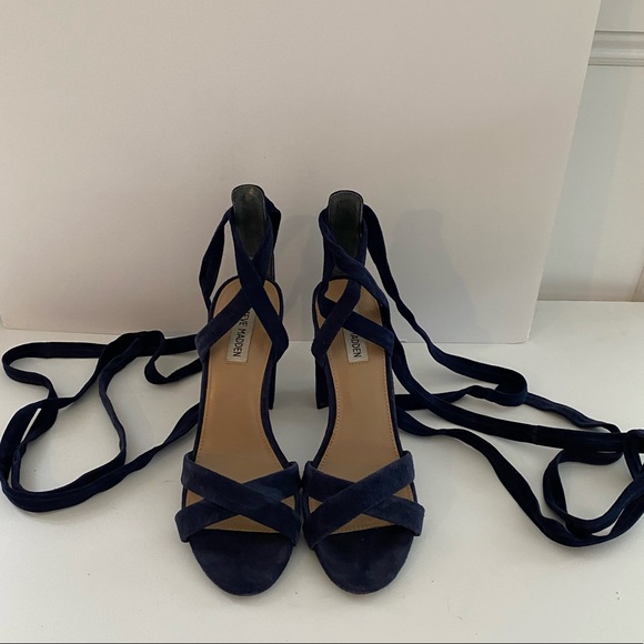 Steve Madden midnight blue suede strappy sandal - Picture 4 of 5